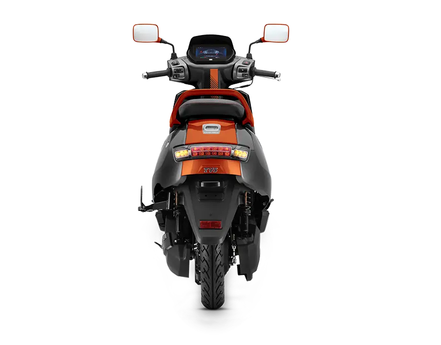 TVS iQube Electric Scooter Celebration Orange Colour Rear View